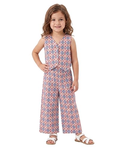 Image of The Magic Wand Woven Digital Printed Co-ord Set For Kids Girls, Sleeveless Top With Palazzo Pant Two-Piece Western Stylish Clothing Set For Festivals