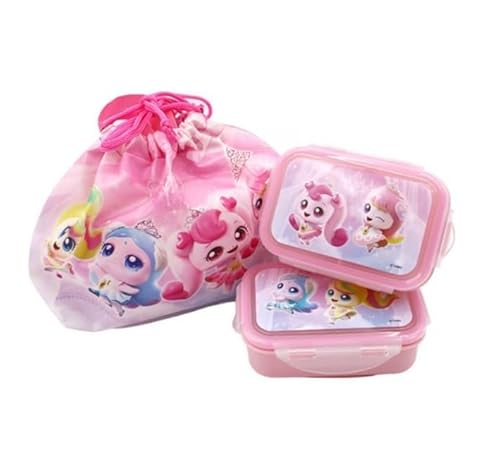 Catch Teenieping Bento Box, Lunch Box with Bag, Snack Containers Set, 5.9 x 3.9 x 1.9 inches