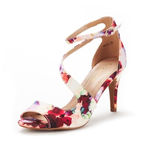 DREAM PAIRS Women's NILE Floral Fashion Stilettos Open Toe Pump Heel Sandals Size 10 B(M) US