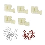 banapoy 5 Stück F-förmige Flüssigkeitsverbinder-Maschinenersatzteile, F-förmiger Schlauchverbinder, 5 Anschlüsse, 15 X Klemmen, 15 X Silikonringe, für Jura-Kaffeemaschinen