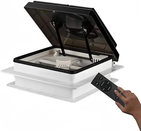 12V/24V RV Roof Vent Fan, 5W Caravan Roof Vent Fan, With LED Light, RV Air Vent Exhaust Skylight, For Motorhome Camper Van