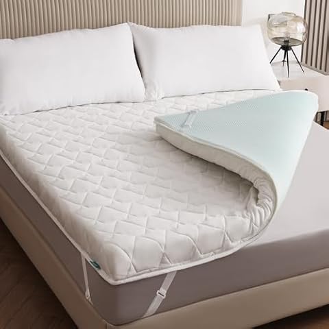 3 Inch Cooling Gel-Infused Memory Foam Mattress Topper Twin, Cool Mattress Pad with...