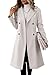 Danedvi Womens Long Double Breasted Coats Lapel Collar Pea Coat Winter Slim Fit Jackets Trench Coat Outwear
