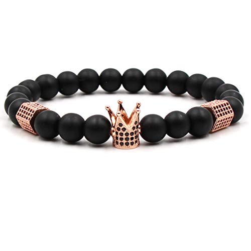 Bracelet en pierre naturelle rose mate et bijoux de perles extensibles