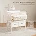 Baby Changing Table with Wheels, Maydolly Portable Foldable Changing Table, Waterproof Diaper Changing Station, Adjustable Height Changing Station, Mobile Nursery for Newborn and Infant (Beige)