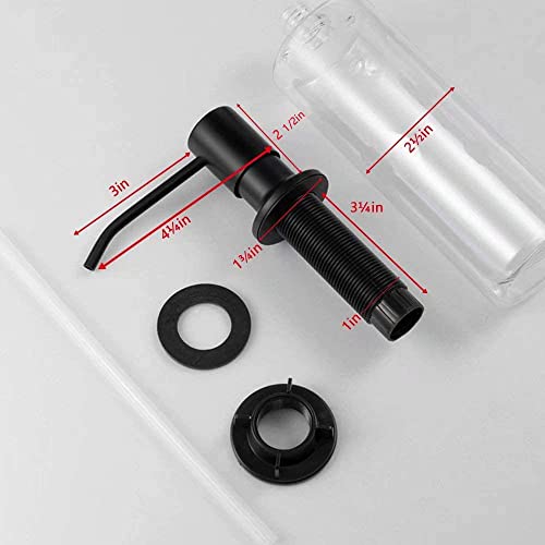 Becomrock Soap Dispenser For Kitchen Sink, Built In Sink Soap Dispenser Lotion Dispenser With 17 Ounce Bottle, Stainless Steel Sink Soap Dispenser, Black #TOP6