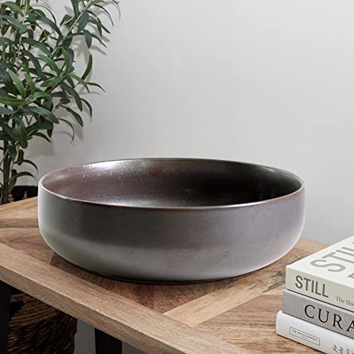 Olly & Rose Oxford Large Ceramic Fruit & Salad Bowl - 26cm Decorative Serving Bowl - Black Stoneware - Extra Large for Pasta - Image 4
