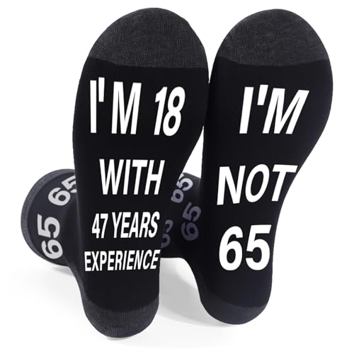 Luvart 65th Birthday Gifts for Men - 65 Years Old 1960 Mens Birthday Gifts Ideas, Soft Funny 65th Socks for Men, 65th Birth Presents for Dad Grandad Husband Uncle from Son Daughter Wife