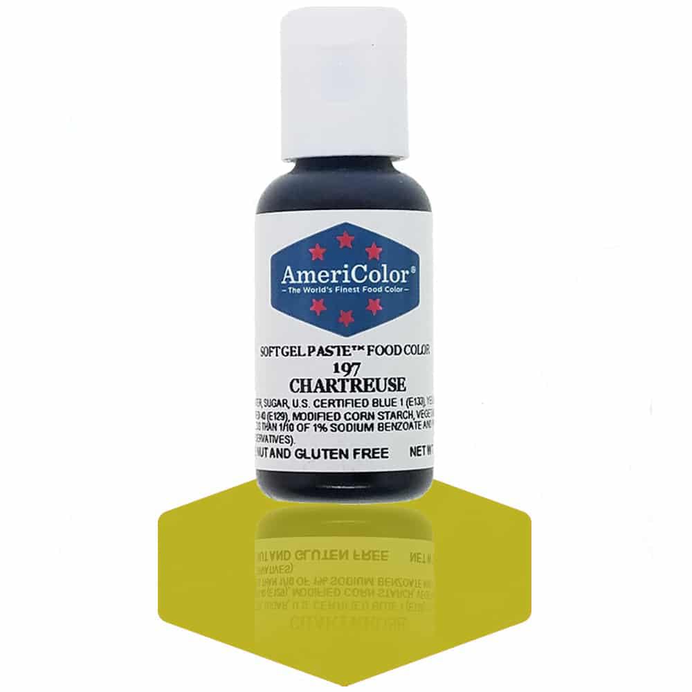 AmeriColor, Chartreuse, 0.75 Ounce Bottle, Soft Gel Paste Food Color