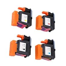 JTLB 4 Pcs Printhead Printer Head with Magenta Black Cyan Yellow Ink for Designjet 100 110 111 500 510 800 813 850, ABS Material, Clear Resolution, JTLBxzw4suy902