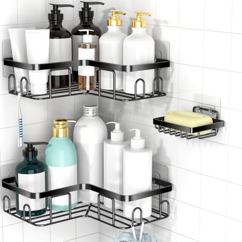 Moforoco Corner Shower Caddy Shelf Organizer Rack, Self Adhesive ...