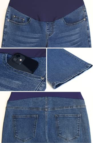 Glamix Women'S Stretch Maternity Bootcut Jeans With Pockets Over The Belly Bell Bottoms Flare Denim Pants Pregnancy Clothes thumb #2