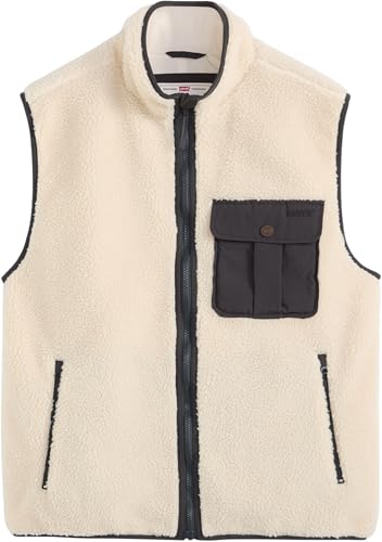 Levi's Para Hombre. 003AY-0002 Chaleco Joonie Sherpa Beige (L), Blanco, Casual, AlgodóN - 7