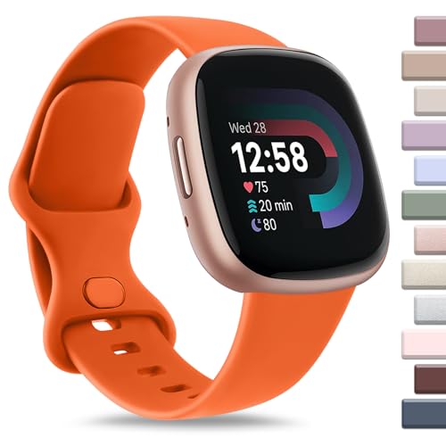AK Sport Band Compatible with Fitbit Sense 2 / Sense Bands/ Fitbit Versa 4 / Versa 3 Bands Women Men, Classic Soft Silicone Straps for Fitbit Sense 2 / Sense / Versa 4 / Versa 3 Smart Watch