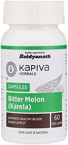 Kapiva Herbals Bitter Melon/Karela 60 Veg Capsules 500 mg for Pancreatic Support, Weight Management & Boosts Immunity