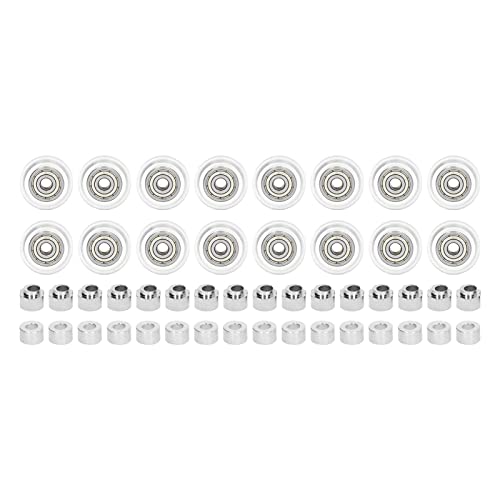 48 PCS 3D Printer Polea Wheel Conjunto de Rueda Estable Conjunto de Polea de Acero Preciso de pom. (Polea transparente)