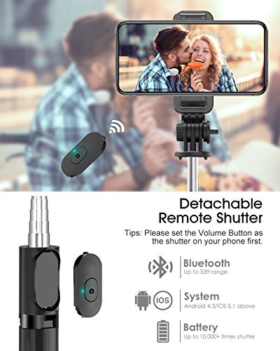 Bastone Selfie Wireless, 4 in 1 Asta Selfie Stick