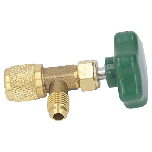 Válvula de refrigerante para aire acondicionado de cobre y ABS hermética contra fugas, 1/4 pulgadas SAE con conector de tubo, fácil de usar como válvula de dispensación de refrigerante, 1/2 pulgadas para rosca 7/16 pulgadas 28 UNF miniatura 7