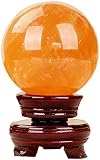 Doinneckry Accueil Statue Feng Shui Feng Shui Boule De Sphère De Cristal De Citrine Naturelle pour La Décoration Boule De Méditation De Guérison Faite À La Main, Hérauts De La Richesse Et du Succès,L