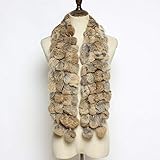 GLigeT Femme Homme Echarpe Écharpe d'hiver en forme de lapin for femme, écharpe naturelle et chaude, à la mode, rangée douce, véritable lapin Hiver Chaud (Color : A, Size : 120cm)