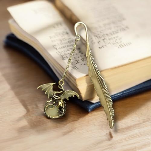 Regalo Original Hombre y Mujer, Pack de 2, Marcapáginas libro, Marcador de libro, Marcador Dragón, Regalo Lectura, Regalo Amantes de los Libros, Marcapáginas Original, Brilla Oscuridad, Regalo Friki.