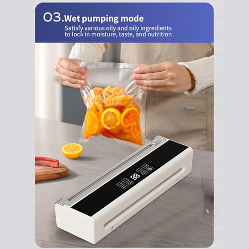Macchina Automatica Per Sottovuoto Per Alimenti Operazioni Facili Modalità Bagnate Asciutte Dispositivo Di Sigillatura Struttura Abs Compatto Per Uso Domestico Risparmio Alimentare Automatico - 2