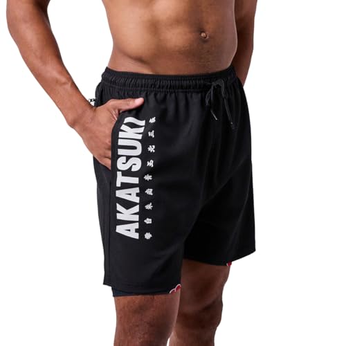 Bermuda masculina preta para bicicleta Naruto Akatsuki, Nar Akatsuki Preto, GG