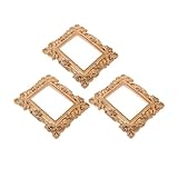 BESPORTBLE 3 Marcos de Fotos Pequeños Retro de Resina Dorada Vintage, Mini Marcos Rectangulares para Exhibición de Joyas y Decoración del Hogar, Kit Compacto y Ligero para Ambientes