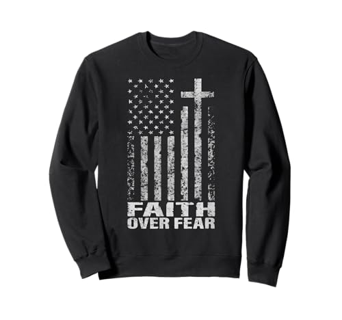 America Pride US Flag Faith Over Fear Christian BIble Prayer �g���[�i�[
