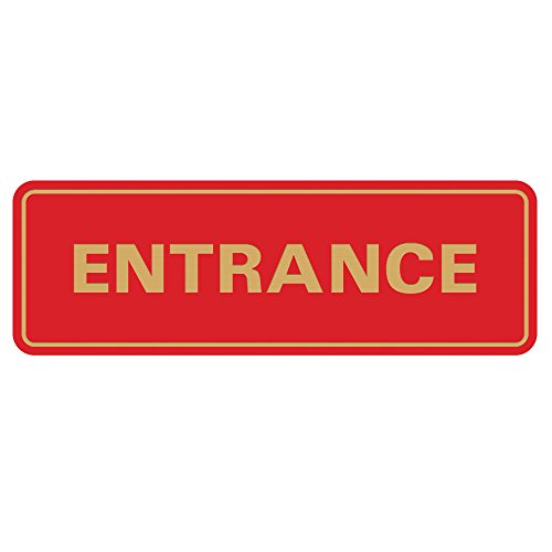 Standard Entrance Door/Wall Sign - Red/Gold - Large