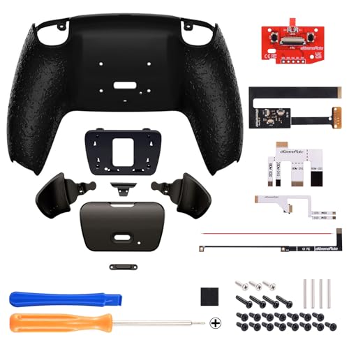 Image of eXtremeRate Textured Black Real Metal Buttons (RMB) Version Rise 2.0 Remap Kit for PS5 Controller BDM 010 020, Upgrade Board & Redesigned Back Shell & Programable Back Buttons Set for PS5 Controller