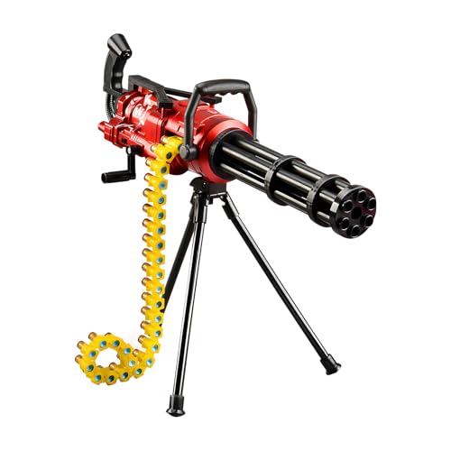 ガトリングおもちゃの射撃セット 59cm 電動・手動モード切替 トライポッド付属 弾丸30発、シェル30個＆マガジン付属 15射程(レッド)