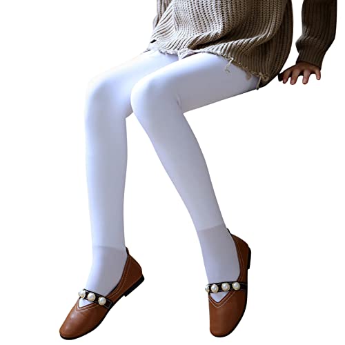 Little Girls Solid Tights Thick Fleece Lined Leggings Toddler Cable Knit Cotton Footed Seamless Dance Ballet Pantyhose4