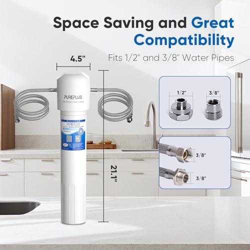 Image of PUREPLUS WFS5300A-20 5 Years Under Sink Water Filter System,NSF /ANSI 42 Certified, 40000 Gallons Removes Chlorine,Bad Taste & Odor, Direct Connect Under Counter Water Filtration System