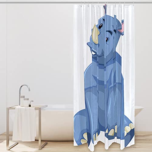 Rideau de douche imperméable 168x183 cm imprimé rhinocéros avec œillets et crochets - 3