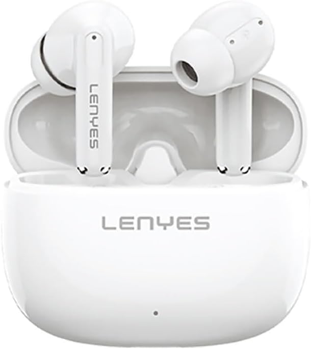 LENYES Air 68 Wireless Earbuds in their open charging case