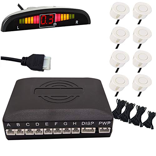 FENNGG Car Parking Sensor 8 Reversing Sensors Kit Reverse Backup Radar System Assistance