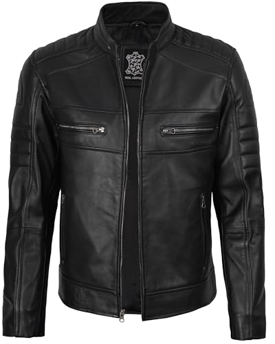 Image of Blingsoul Disc Black Mens Leather Jacket | [1100075] Austin Black, XL