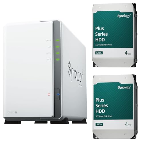 �yNAS HDD�Z�b�g�zSynology DS223j & Synology HDD 4TBx2�� [2�x�C/ HAT3300-4TBx2�䓯�� / Quad�R�ACPU / 1GB����������] �t�B�[���h���C�N�戵�i �d�b/���[���T�|�[�g�Ή�