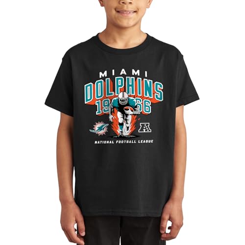 Junk Food NFL - Miami Dolphins - Halfback Blast - Officially Licensed Youth Short Sleeve Fan Tee for Boys and Girls