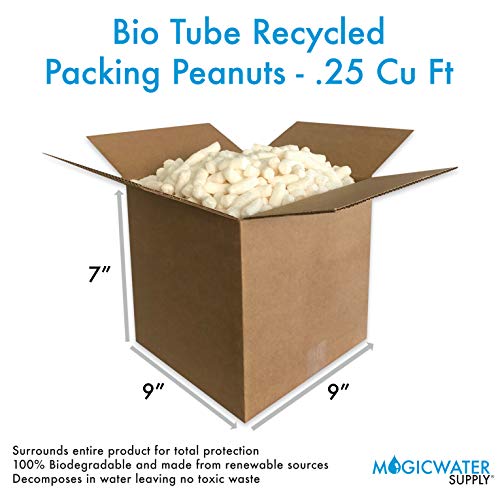 1/4 Cu Ft White Bio Tube Recycled Anti Static Packing Peanuts Popcorn Tube Shape Loose Fill | Magicwater Supply #TOP1