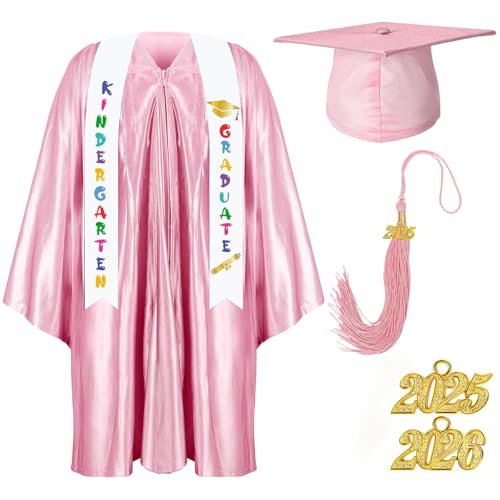 foaincore 2025 year preschool and kindergarten graduation gown cap tassel set with 2025 charm printed stole grad gift