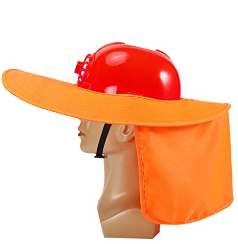 Preisvergleich Produktbild MEGAN Schutzhelm-Kombination, Helm-Set, Ohrenschützer und Mesh-Visier, Nackenschutz, Sonnenschutz, für den BAU, Schutzhelme und Helme,Orange