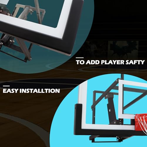 PROGOAL Universal UV-Resistant Basketball Backboard Padding Fits Most Brands 72" Basketball Systems Indoor Outdoor