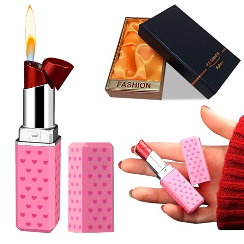 SGZIOO Briquet Rechargeable, Briquet Tempête, Forme de Rouge à Lèvres, Briquet Gaz Rechargeable pour Les Petites Amies et Les épouses pour La Cuisine, Les...