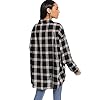 SweatyRocks-Womens-Long-Sleeve-Collar-Long-Button-Down-Plaid-Shirt-Blouse-Tops SweatyRocks Women's Long Sleeve Collar Plaid Long Button Down Shirt Blouse Tops Black Large