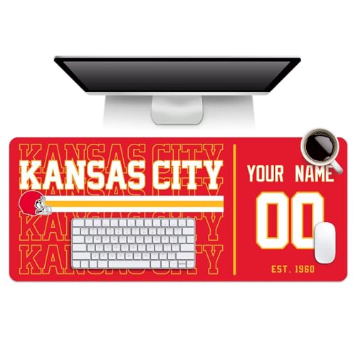 Image of ANTKING Kansas Mouse Pad Custom Name and Number Desk Pad for Men Women Youth Gifts
