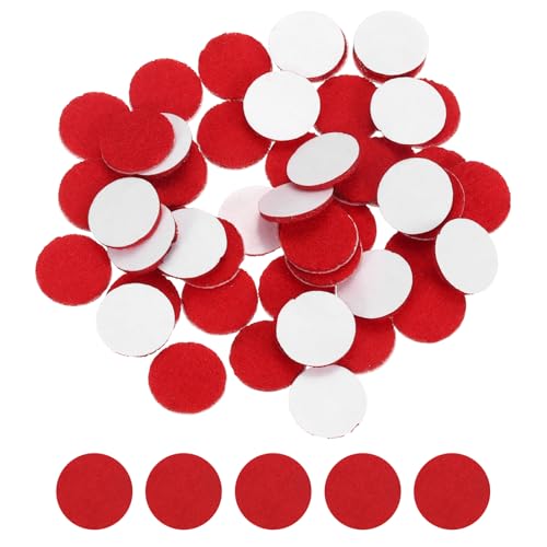 uxcell 50 Cercles Feutre Adhésif Rond 1/2" Pastilles Non-Tissé Prédécoupées Bricolage Rouge