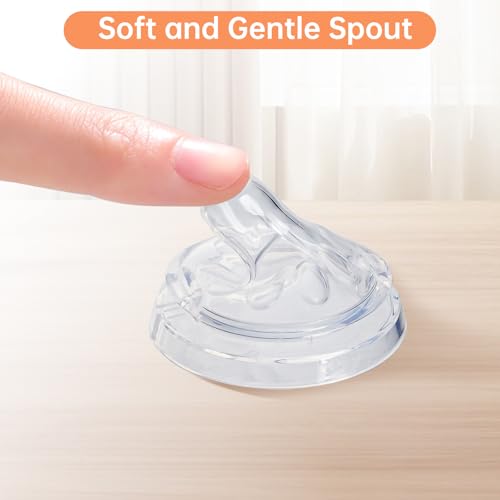 4 Pack Replacement Silicone Nipples Compatible with Philips Avent Natural Response Baby Bottle, Replacement Soft Spout for Sippy Cup, Easy Transition from Bottle to Cup (Flow 5, Standard Flow)
