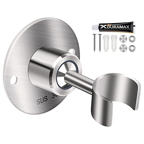Hancook Stainless Steel Shower Head Holder, 360° Adjustable Handheld Bathroom Shower Head Bracket, Metal Shower Spray Holder Wall Mount, Brushed Nickel (Sus304) #TOP3